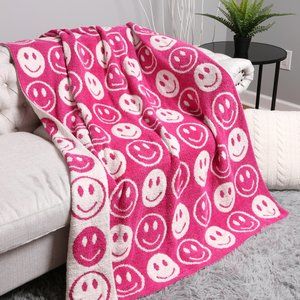 Happy Face Super Luxury Soft Throw Blanket·60x50·Soft Throw·Cozy Throw Blanket